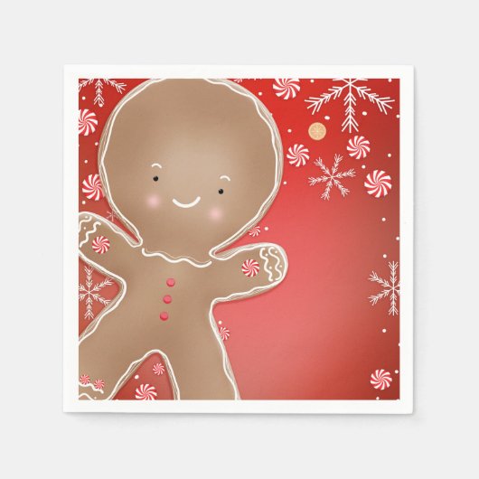 Peppermint Gingerbrood Cookie Holiday Party Servet (Voorkant)