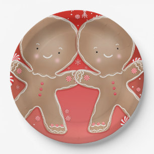 Peppermint Gingerbrood Twins Birthday Party Papieren Bordje