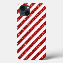 Peppermint Glitter Red White-kerstmeisje Case-Mate iPhone Case