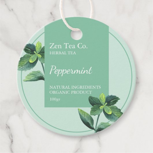 Peppermint Herbal Tea Business Label (Voorkant)