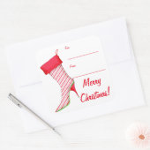 Peppermint High Hiel Boot Stocking Art-cadeaulabel Vierkante Sticker (Envelop)