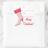 Peppermint High Hiel Boot Stocking Art-cadeaulabel Vierkante Sticker (Tas)