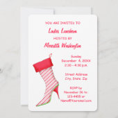 Peppermint High Hiel Stocking kerst Uitnodiging (Achterkant)