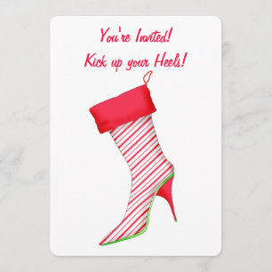 Peppermint High Hiel Stocking kerst Uitnodiging