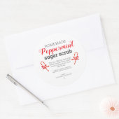 Peppermint Homemade Sugar Scrub Editable Ronde Sticker (Envelop)