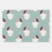 Peppermint Hot Chocolate met kerstcadeaus voor ker Inpakpapier Vel (Voorkant)