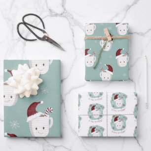 Peppermint Hot Chocolate met kerstcadeaus voor ker Inpakpapier Vel