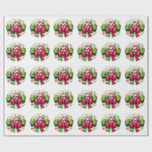 Peppermint Joy: Holiday Candy Character Cadeaupapier (Vlak)