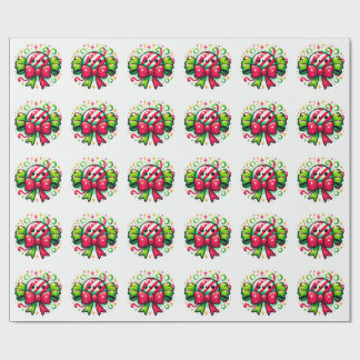 Peppermint Joy: Holiday Candy Character Cadeaupapier