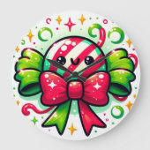 Peppermint Joy: Holiday Candy Character Grote Klok (Voorkant)