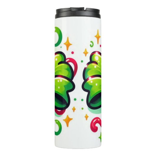 Peppermint Joy: Holiday Candy Character Thermosbeker (Achterkant)