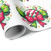 Peppermint Joy: Kerstmis Snoep Karakter Cadeaupapier (Rol Hoek)