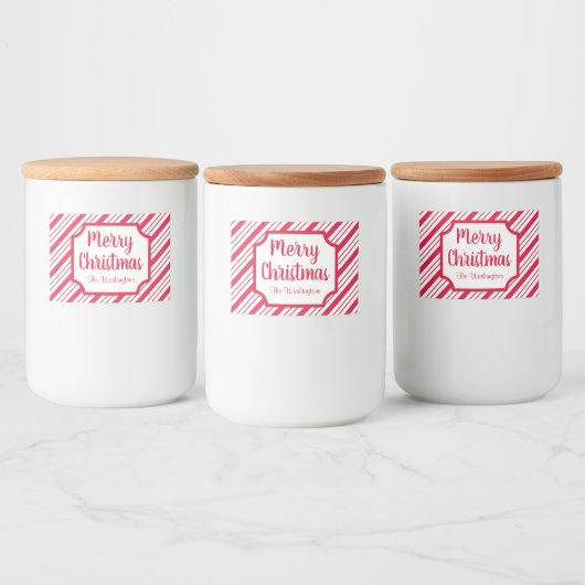 Peppermint-kerstcadeaulabel voor dranken voedselcontainer etiket (Flessen)