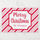 Peppermint-kerstcadeaulabel voor dranken voedselcontainer etiket (Enkel label)