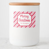 Peppermint-kerstcadeaulabel voor dranken voedselcontainer etiket (Voorkant)