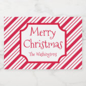 Peppermint-kerstfeestjes Sticker-etiketten Voedselcontainer Etiket (Enkel label)