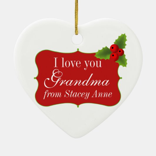 Peppermint-kerstfoto Keramisch Ornament (Achterkant)