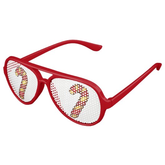 Peppermint-kerstkoekje Red Candy Cane Holiday Aviator Zonnebril (Gekanteld)