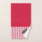 Peppermint Kerstmis Holly Bath Towels Set Gift Bad Handdoek (Handdoek)