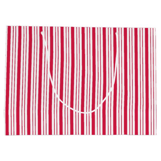 Peppermint kerstmis Poinsettia Gift Label Bag Groot Cadeauzakje (Achterkant)