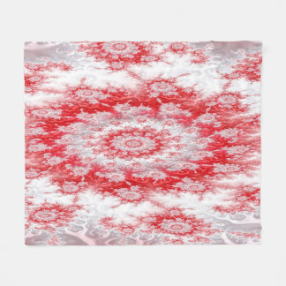 Peppermint Kerstmis Twist Fractal Fleece Deken