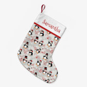 Peppermint kerstpinguïns Persoonlijke naam Kleine Kerstsok (Voorkant (Hangend))