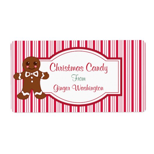 Peppermint-kerstSnoep cadeaubonlabels voor Labels (Voorkant)
