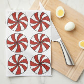 Peppermint-kerstSnoep Snoepjes Holiday Towel Theedoek (Quarter Fold)