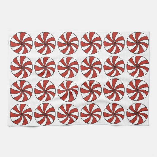 Peppermint-kerstSnoep Snoepjes Holiday Towel Theedoek (Horizontaal)