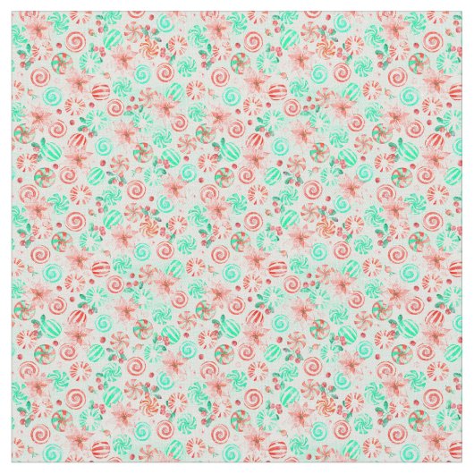 Peppermint kerststof stof (Close Up)