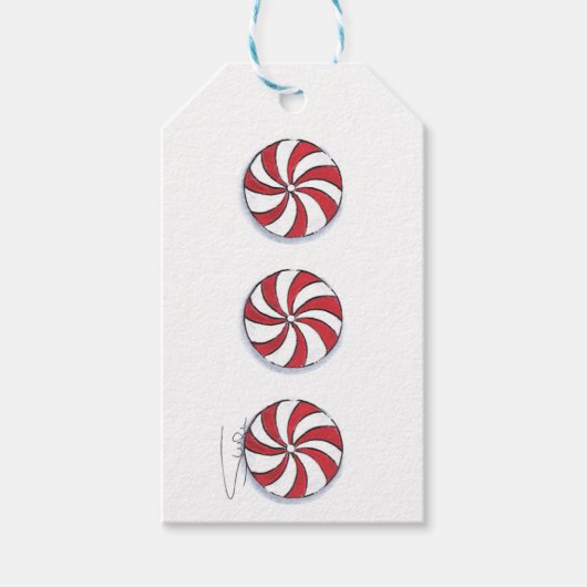 Peppermint Kisses Cadeaulabel (Voorkant)