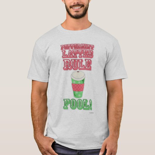 Peppermint Latte Funny Cool Cartoon Slogan T-shirt (Voorkant)