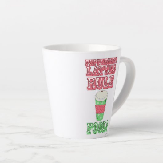 Peppermint Latte Funny Cute Cartoon Slogan Latte Mok (Rechterhoek)
