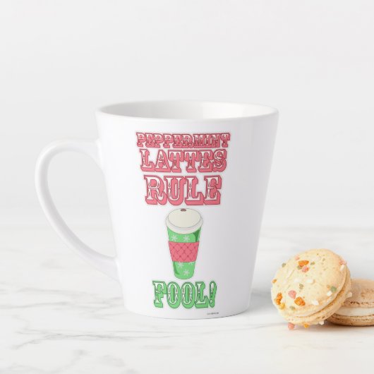 Peppermint Latte Funny Cute Cartoon Slogan Latte Mok (In situ)