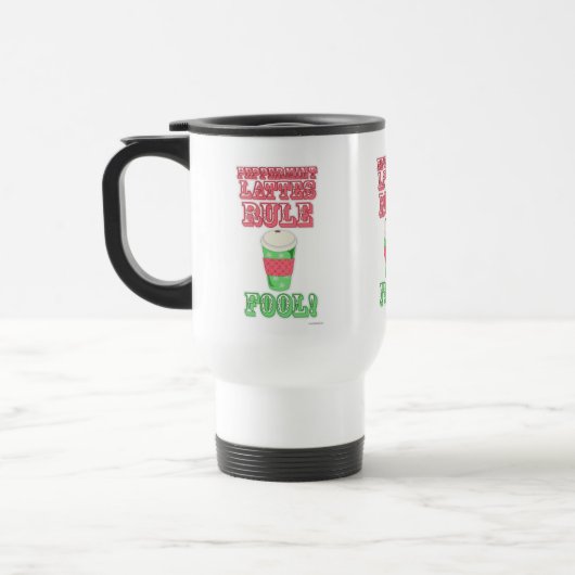 Peppermint Latte Funny Cute Cartoon Slogan Reisbeker (Links)