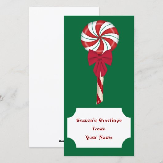 Peppermint Lollipop-fotokaart Feestdagenkaart (Voorkant / Achterkant)