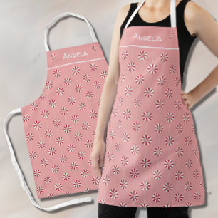 Peppermint Lollipop Patroonroze Apron met naam Schort