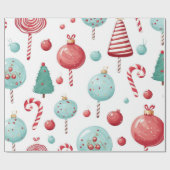 Peppermint Lollipop SweetShop Kerstmis Cadeaupapier (Vlak)