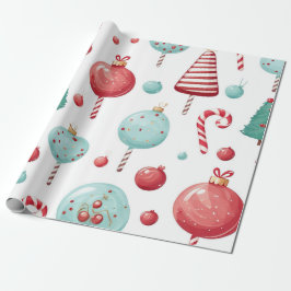Peppermint Lollipop SweetShop Kerstmis Cadeaupapier