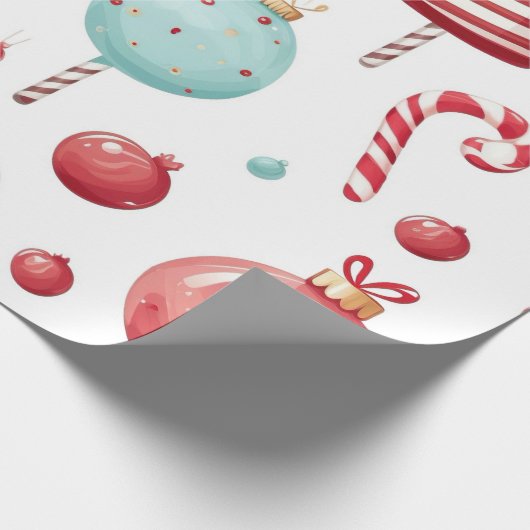 Peppermint Lollipop SweetShop Kerstmis Cadeaupapier (Hoek)