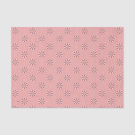 Peppermint Lollipops Pink Holiday Tissue Paper Tissuepapier (Voorkant)
