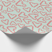 Peppermint Love Candy Cane Hearts Menthol Green Cadeaupapier (Hoek)