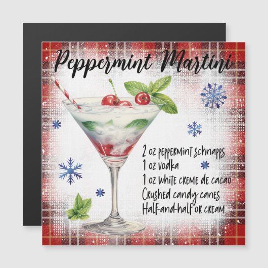 Peppermint Martini Magnetische Kaart (Voorkant / Achterkant)