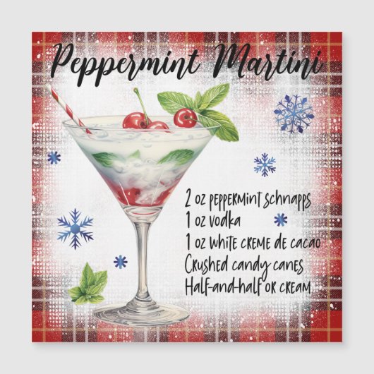 Peppermint Martini Magnetische Kaart (Voorkant)