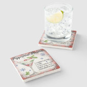 Peppermint Martini Recept Marmeren Onderzetter (Zijkant)