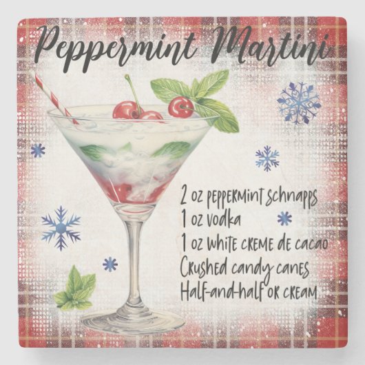 Peppermint Martini Recept Marmeren Onderzetter (Voorkant)