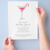 Peppermint Martini Vakantie Cocktail Party Uitnodi Flyer (Hand)