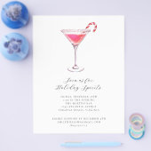Peppermint Martini Vakantie Cocktail Party Uitnodi Flyer (Enkel)
