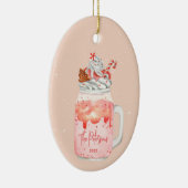 Peppermint Milkshake Kerstfeestdag keramische orn Keramisch Ornament (Rechts)