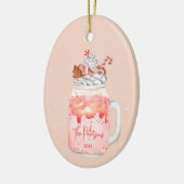 Peppermint Milkshake Kerstfeestdag keramische orn Keramisch Ornament (Links)
